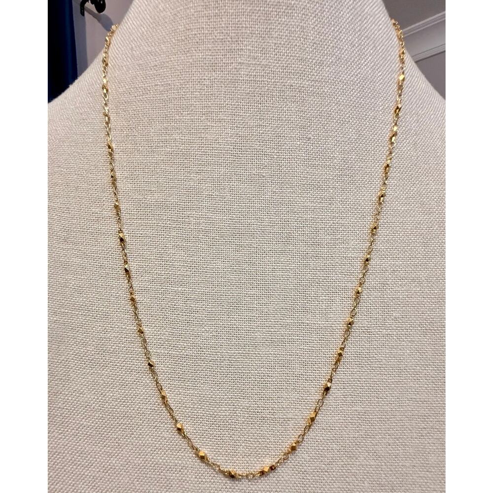 Authentic Monet Gold Tone Station Necklace 24”